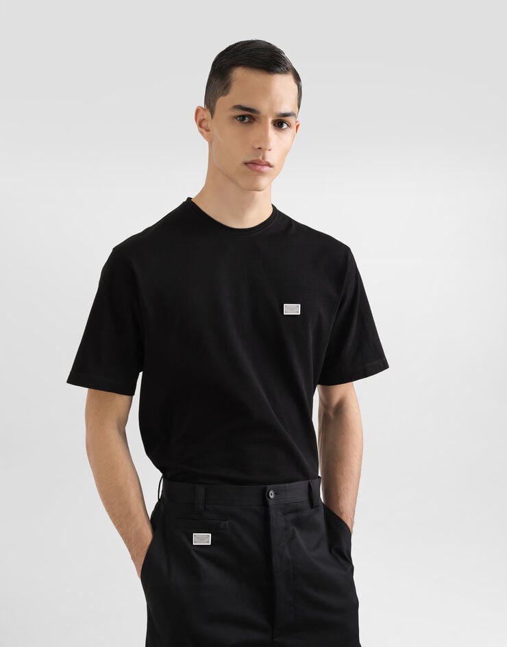 Dolce & Gabbana Camiseta De Algodón Con Placa