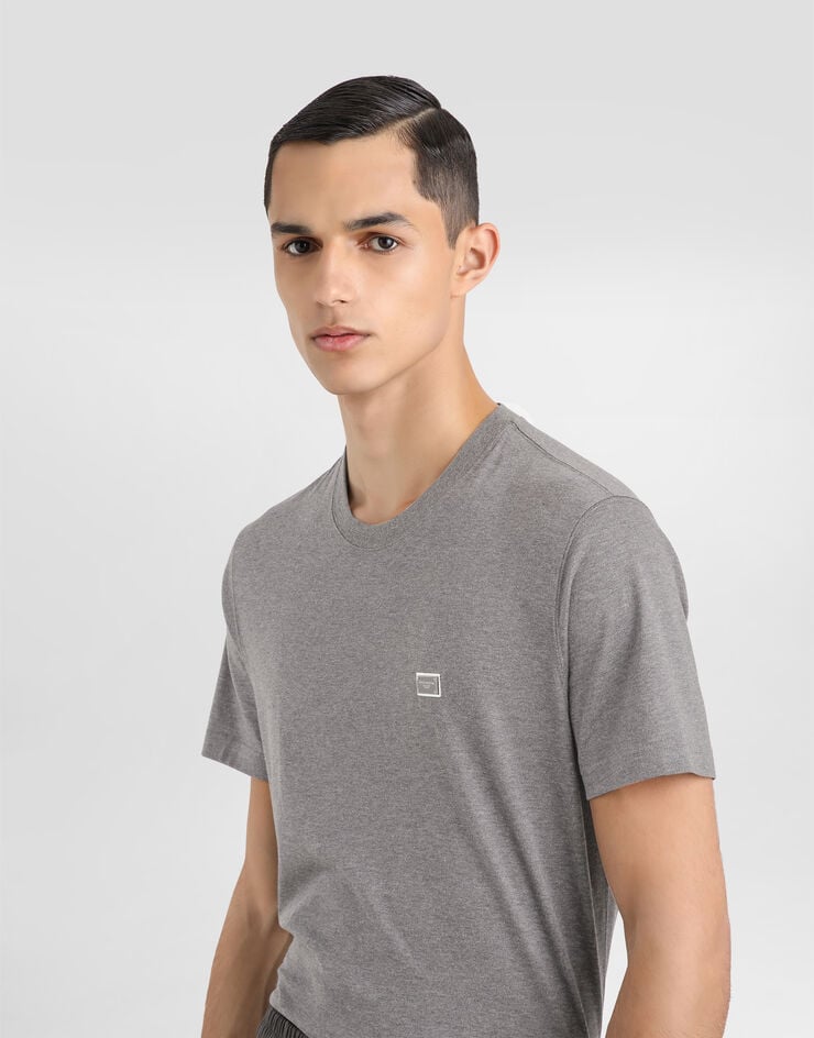 Dolce & Gabbana Camiseta De Algodón Con Placa