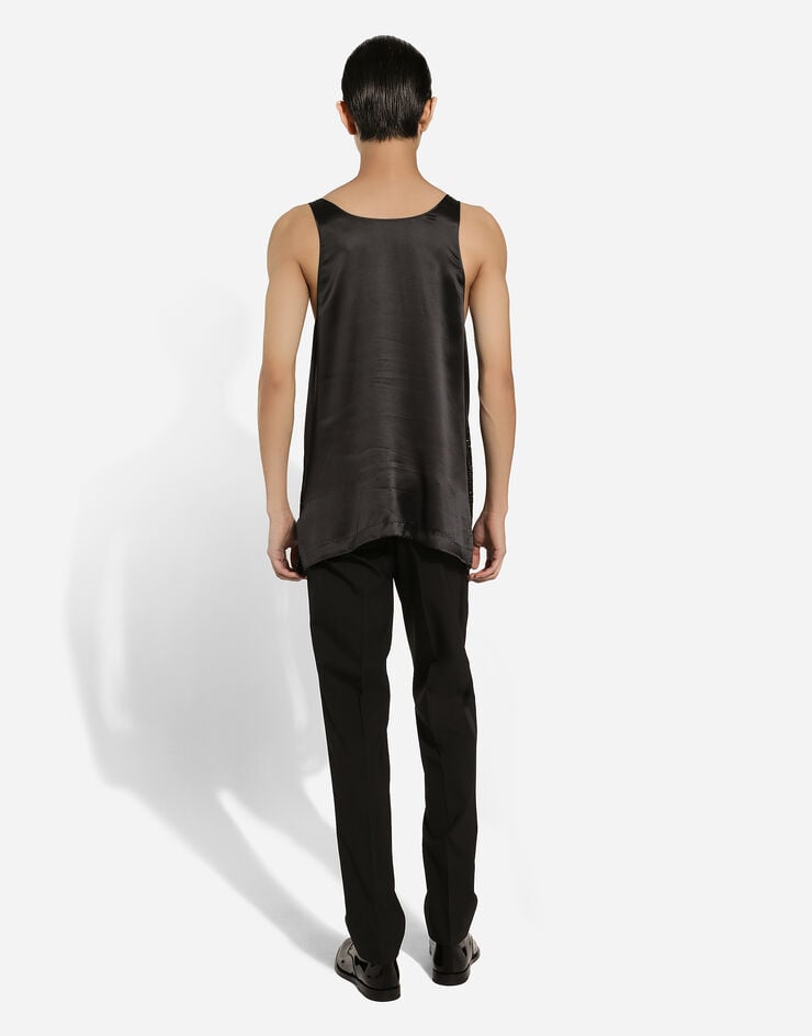 Dolce & Gabbana Camiseta De Tirantes De Seda Bordada