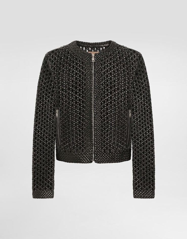 Dolce & Gabbana Cazadora de rejilla de napa