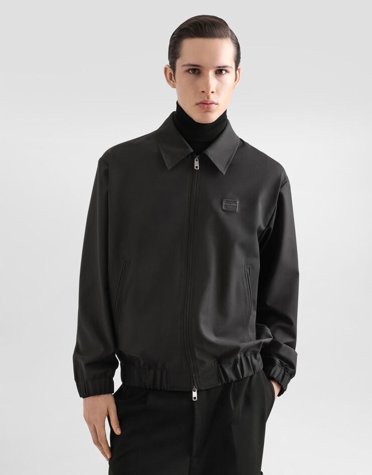 Dolce & Gabbana Cazadora De Tela De Lana Con Placa