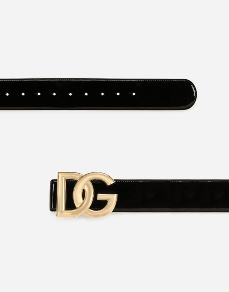 Dolce & Gabbana Cinturón De Charol Con Logotipo DG
