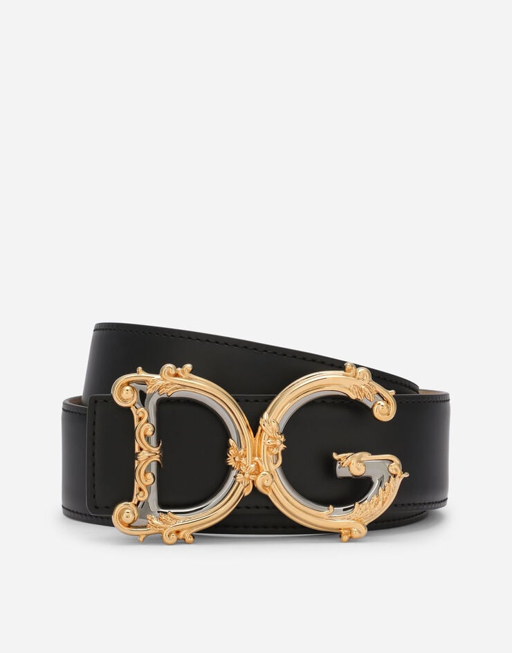 Dolce & Gabbana Cinturón de cuero con DG barroco