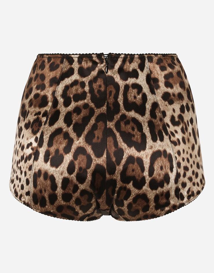 Dolce & Gabbana Culotte De Raso Estampado Leopardo
