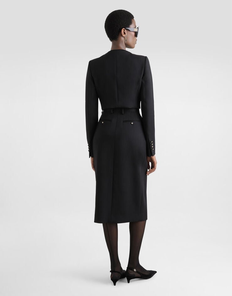 Dolce & Gabbana Falda Longuette Estilo Tubo De Lana