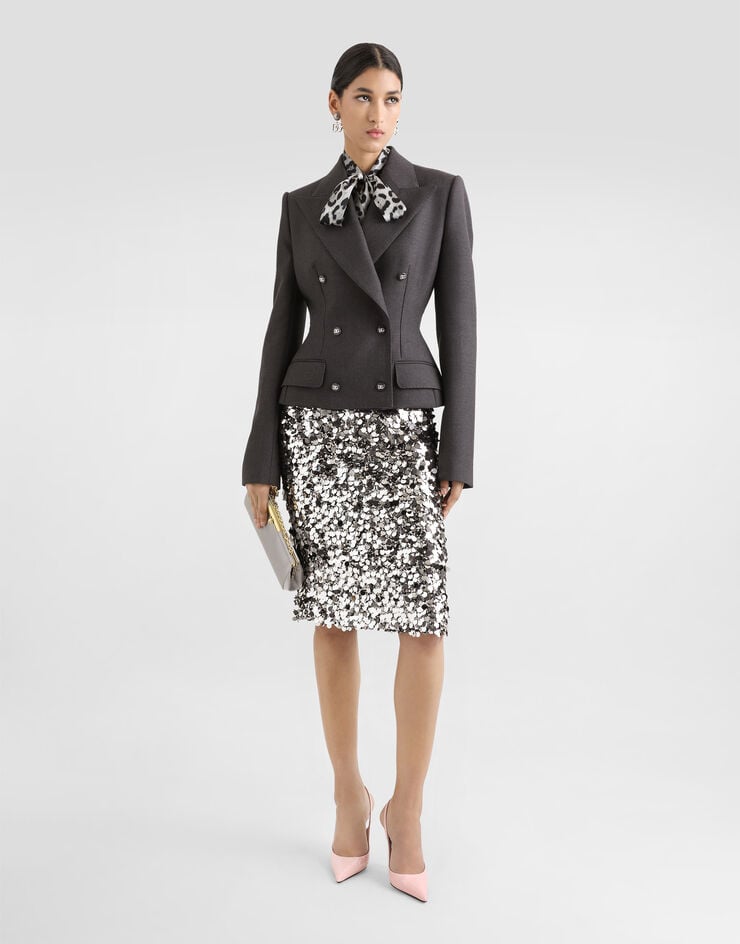 Dolce & Gabbana Falda Midi Bordada De Lentejuelas