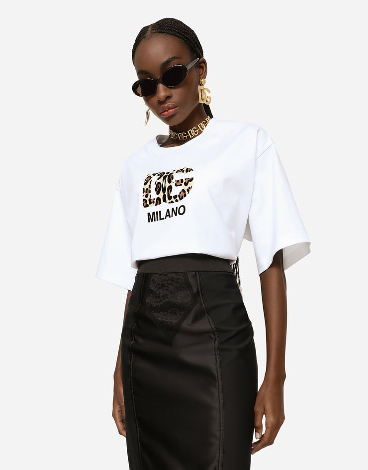 Dolce & Gabbana Falda Midi En Raso Y Powernet