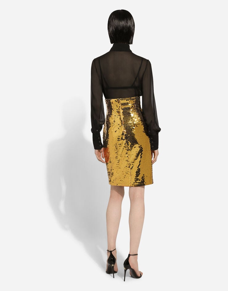 Dolce & Gabbana Falda Midi Talle Alto De Lentejuelas