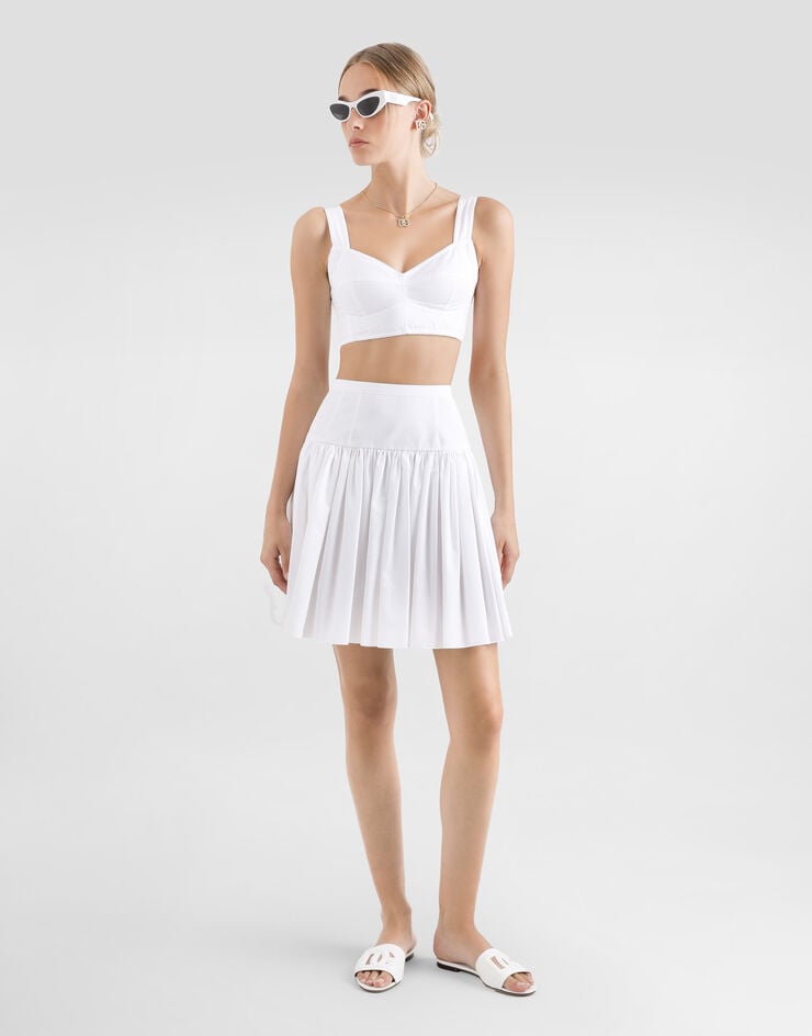 Dolce & Gabbana Falda Plato Corta De Algodón