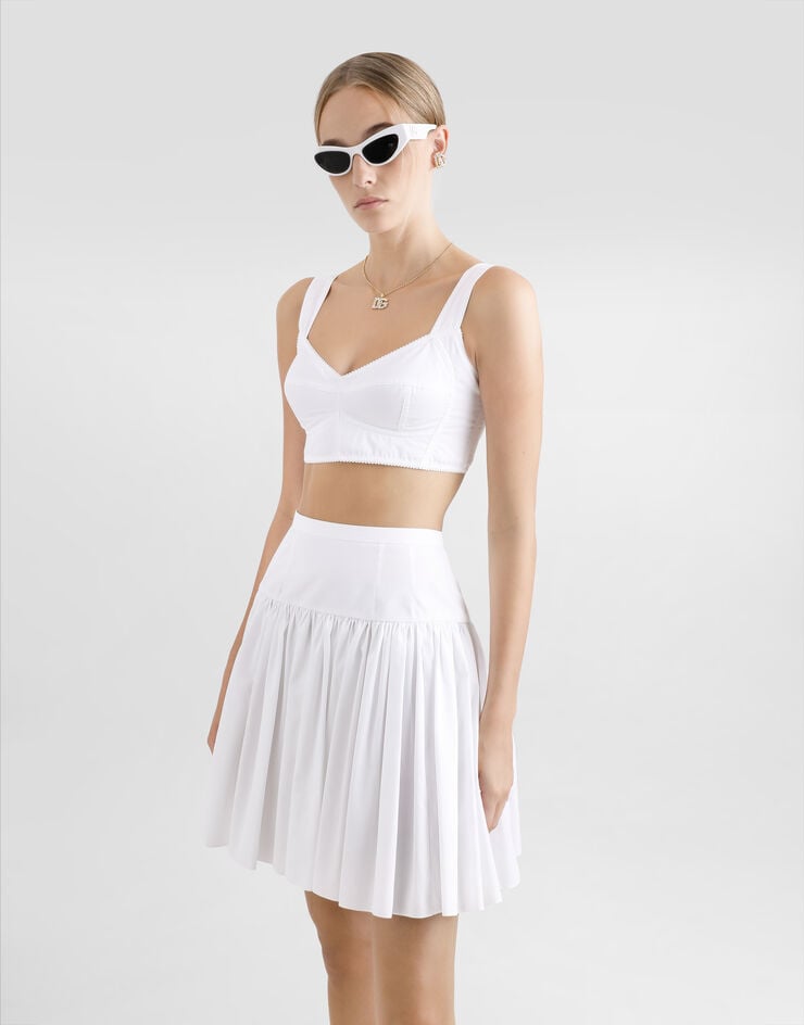 Dolce & Gabbana Falda Plato Corta De Algodón