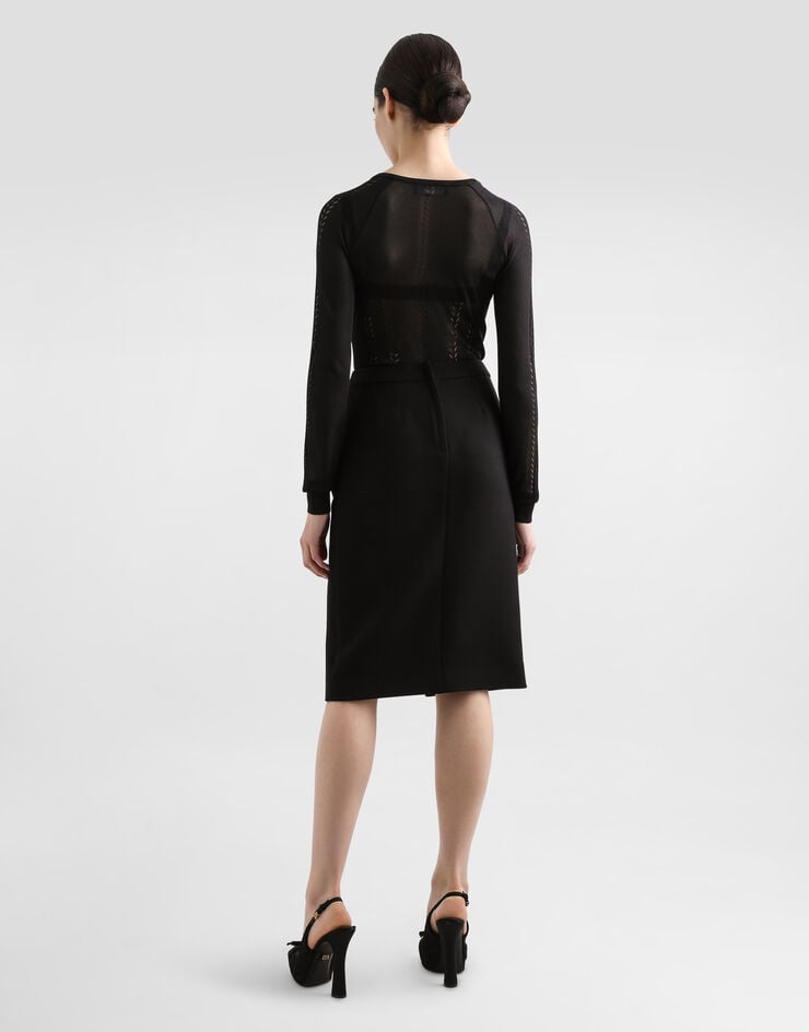 Dolce & Gabbana Jersey De Seda Con Cuello De Pico