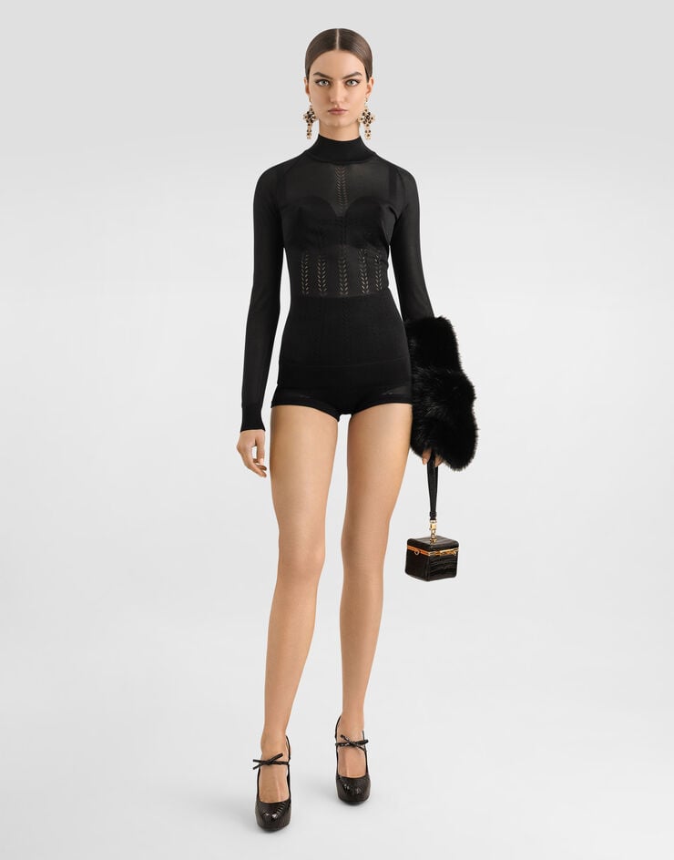 Dolce & Gabbana Jersey De Seda Con Cuello Perkins