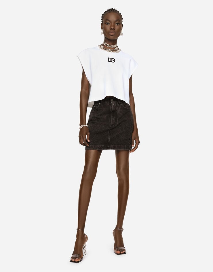 Dolce & Gabbana Minifalda De Denim Lavado