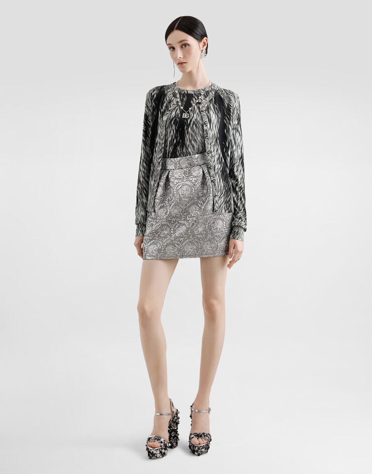 Dolce & Gabbana Minifalda De Jacquard Lamé Floral