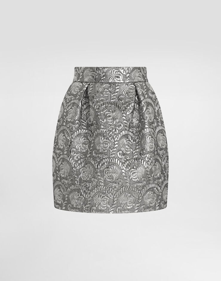 Dolce & Gabbana Minifalda de jacquard lamé floral