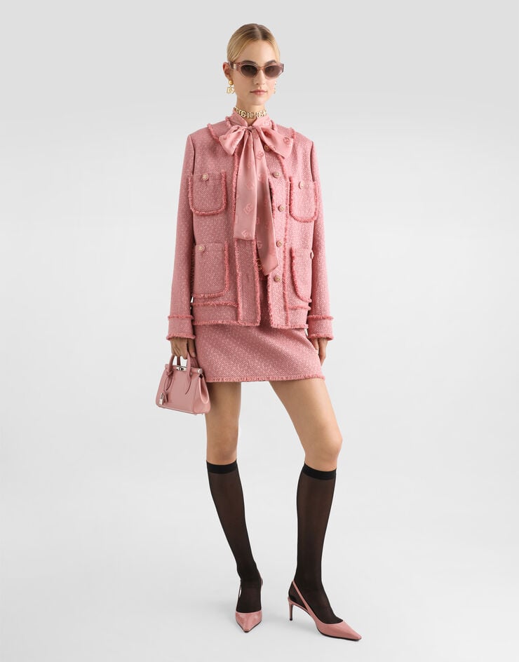 Dolce & Gabbana Minifalda En Tweed Raschel De Lana