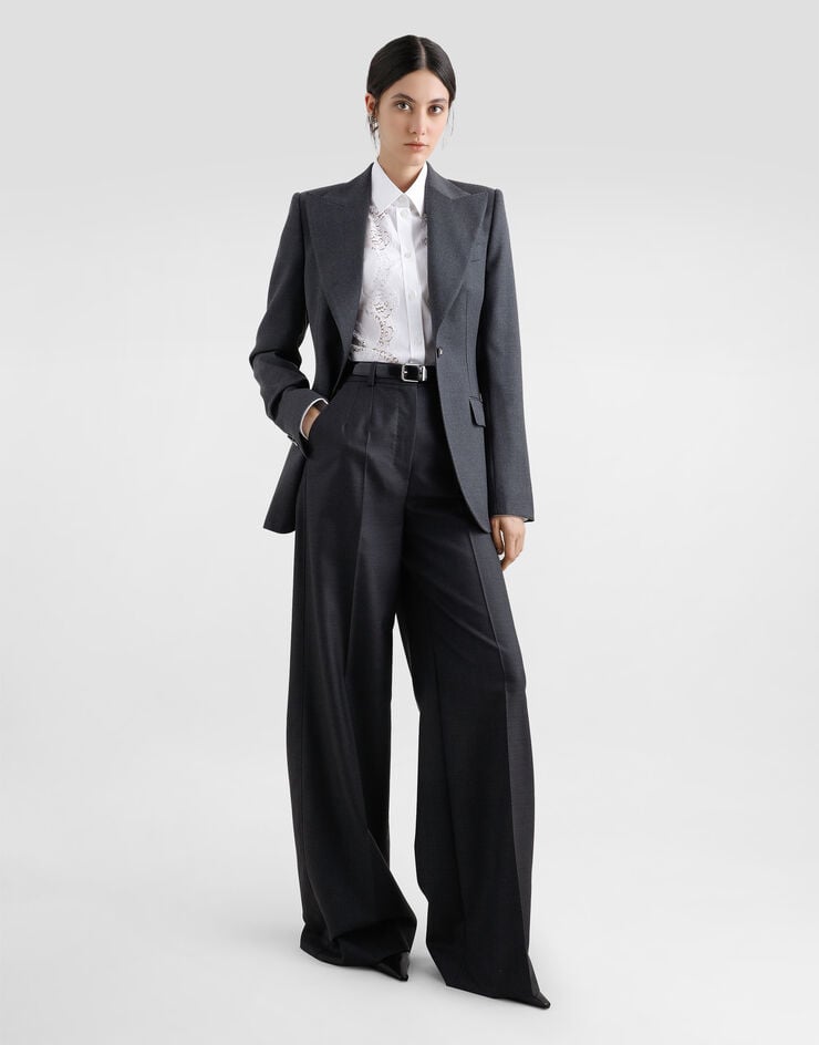 Dolce & Gabbana Pantalón Palazzo De Tela De Lana