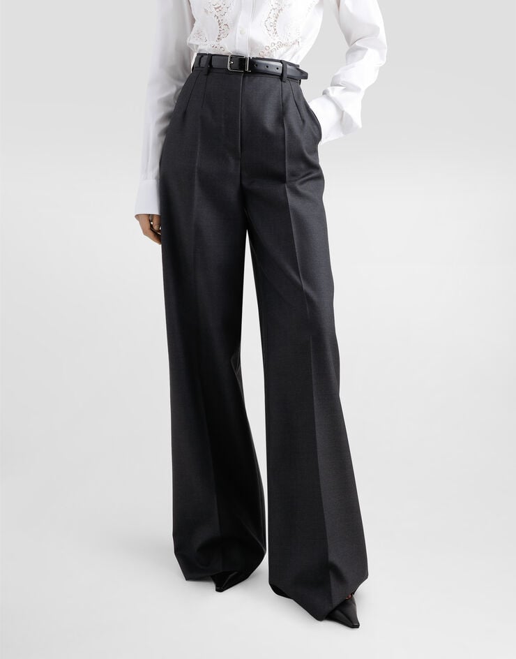 Dolce & Gabbana Pantalón Palazzo De Tela De Lana