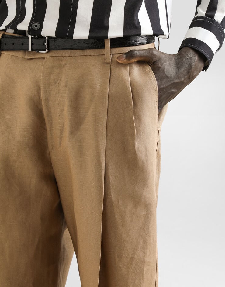 Dolce & Gabbana Pantalones De Tela De Lino