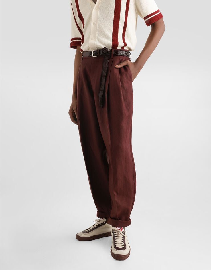 Dolce & Gabbana Pantalones De Tela De Lino