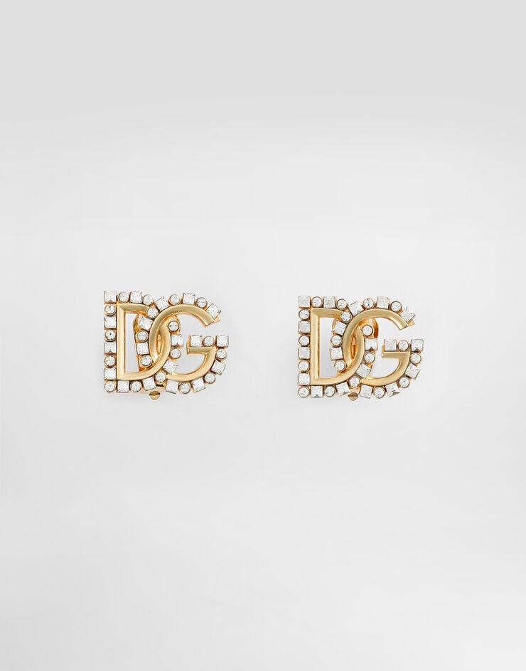 Dolce & Gabbana Pendientes con logotipo DG en strass