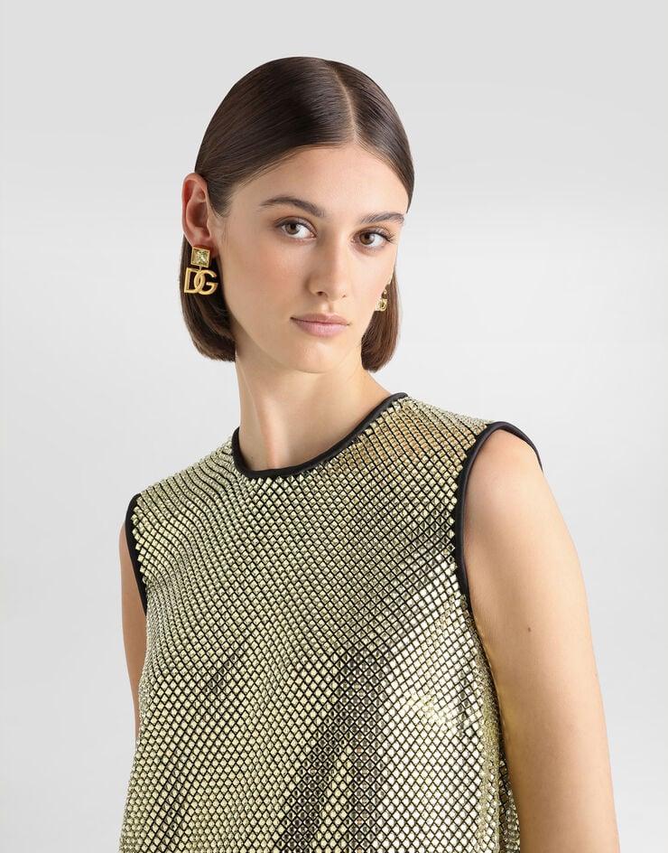 Dolce & Gabbana Pendientes Con Logotipo DG Y Strass