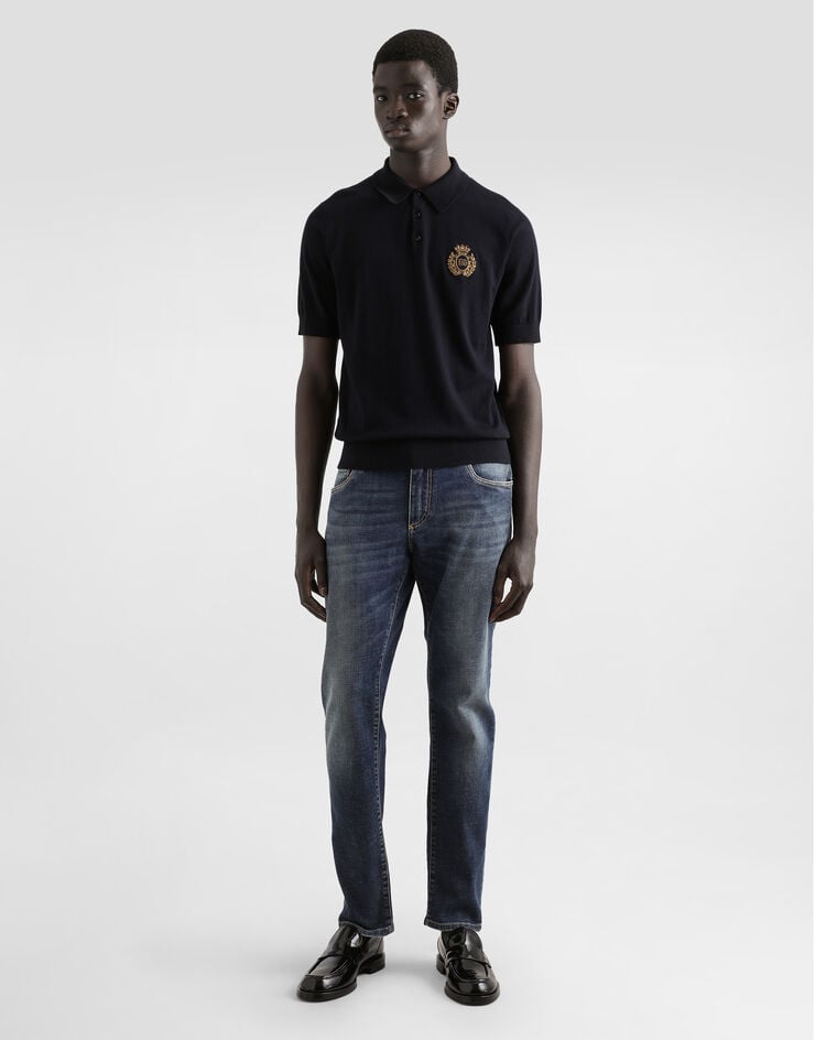Dolce & Gabbana Polo De Algodón Con Parche Heráldico
