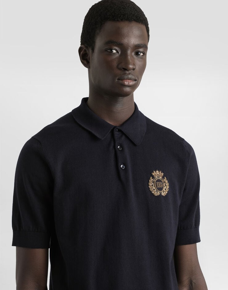 Dolce & Gabbana Polo De Algodón Con Parche Heráldico