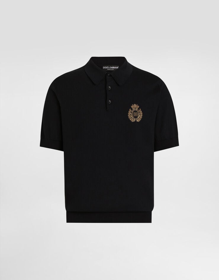 Dolce & Gabbana Polo De Algodón Con Parche Heráldico