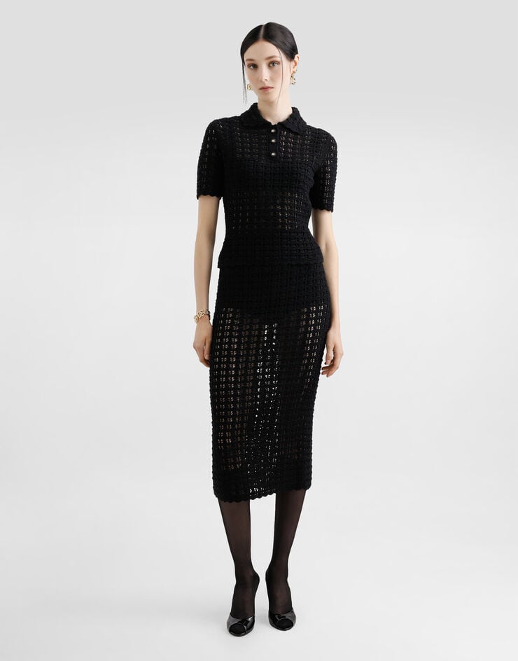 Dolce & Gabbana Polo De Lana En Punto De Encaje