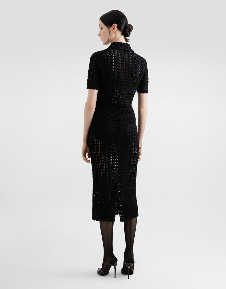 Dolce & Gabbana Polo De Lana En Punto De Encaje