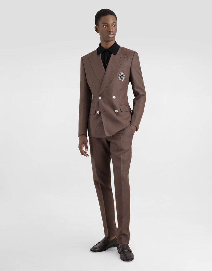 Dolce & Gabbana Polo De Seda Con Logotipo Bordado