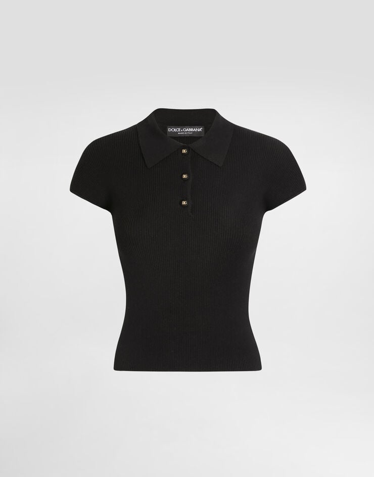 Dolce & Gabbana Polo de viscosa acanalada