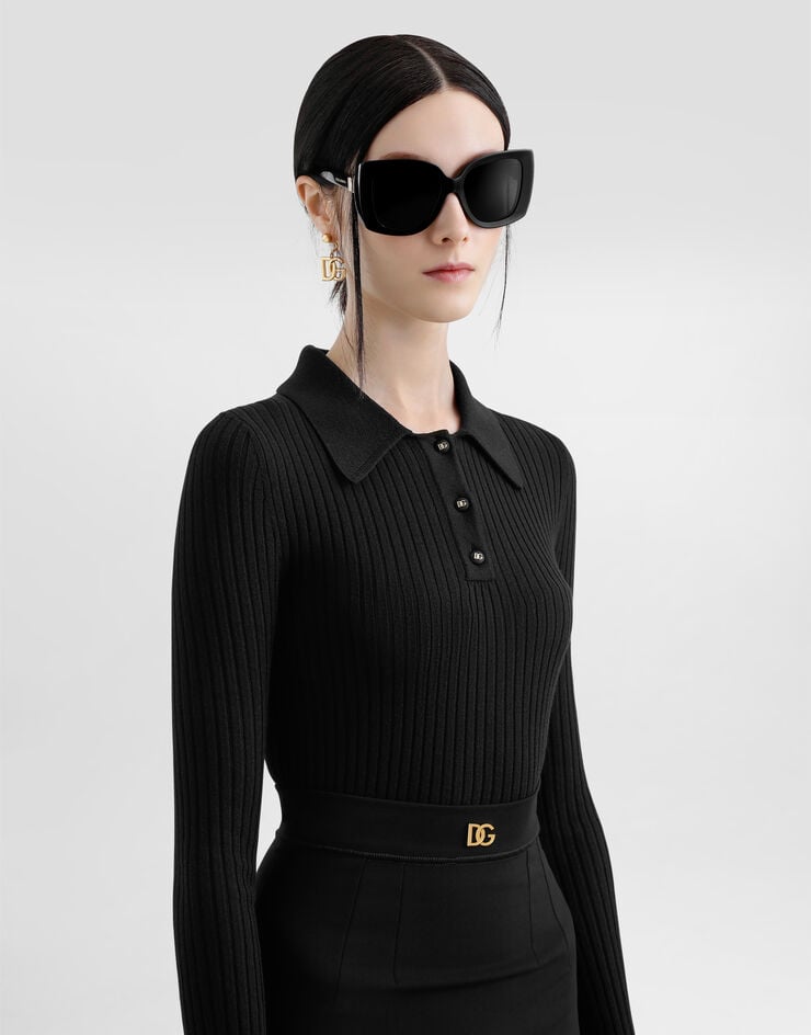 Dolce & Gabbana Polo En Canalé De Lana