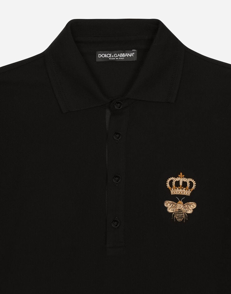 Dolce & Gabbana Polo En Piqué De Algodón Con Bordado