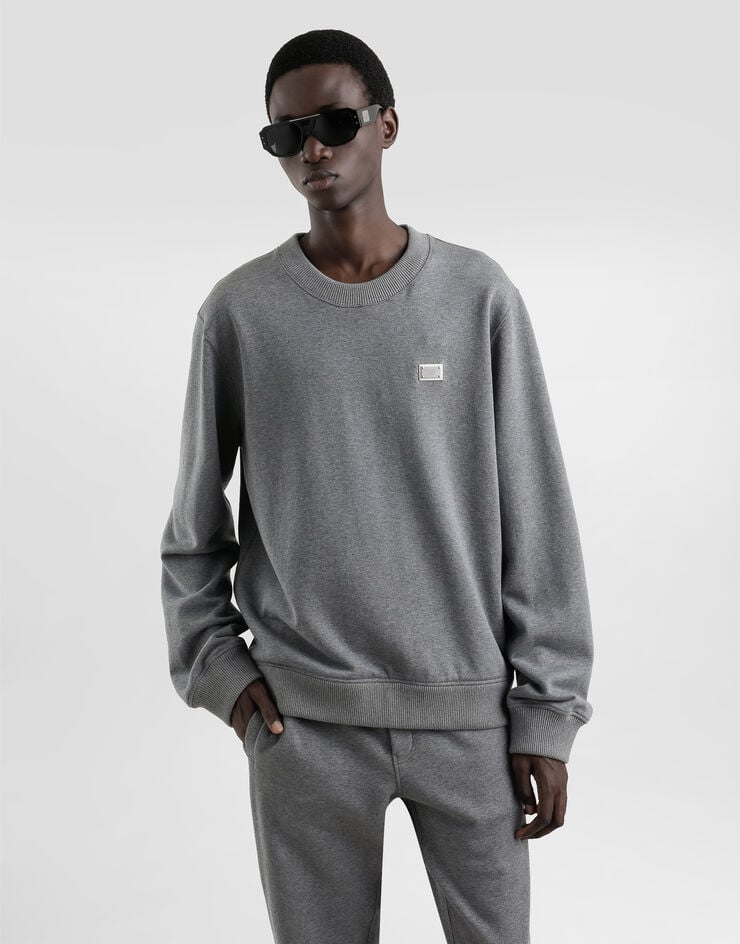 Dolce & Gabbana Sudadera De Algodón Con Placa