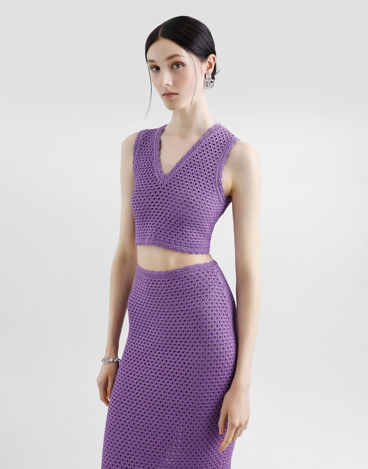 Dolce & Gabbana Top Corto De Punto De Ganchillo