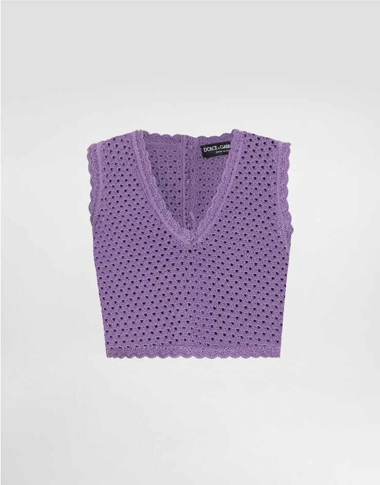 Dolce & Gabbana Top corto de punto de ganchillo