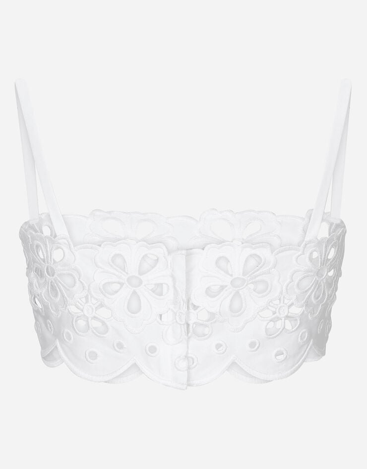 Dolce & Gabbana Top De Algodón Con Bordado Cut-out