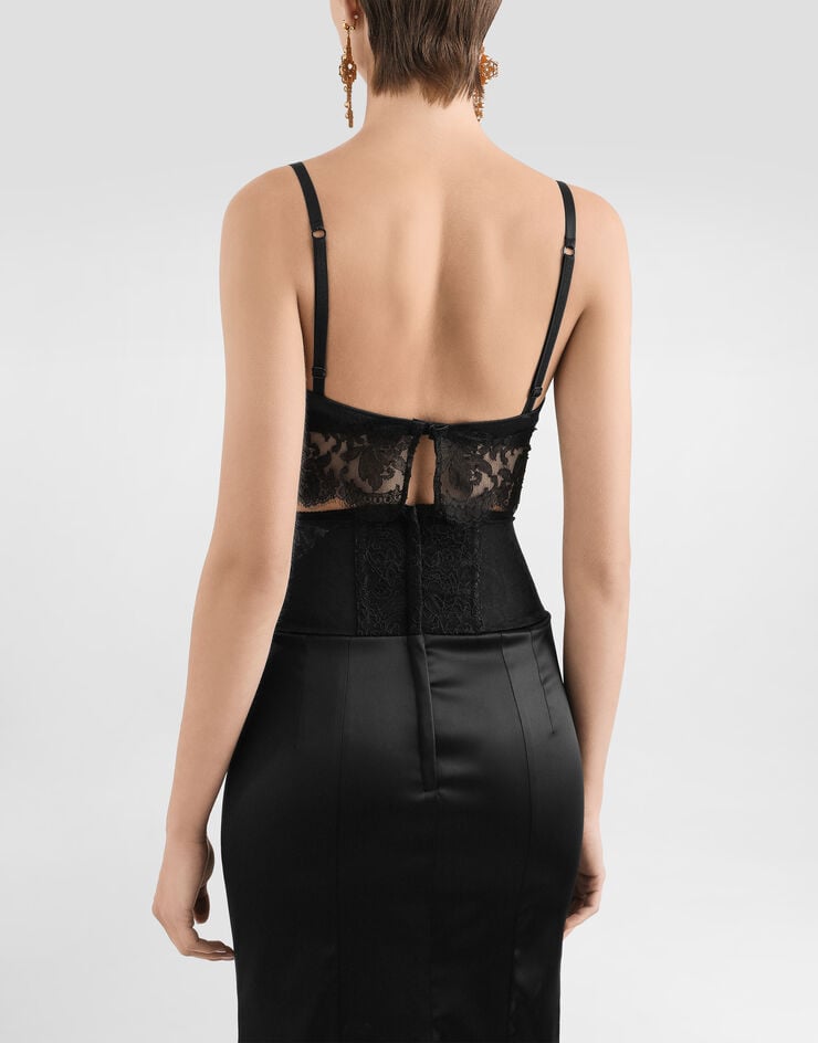 Dolce & Gabbana Top Estilo Bralette De Raso Y Encaje