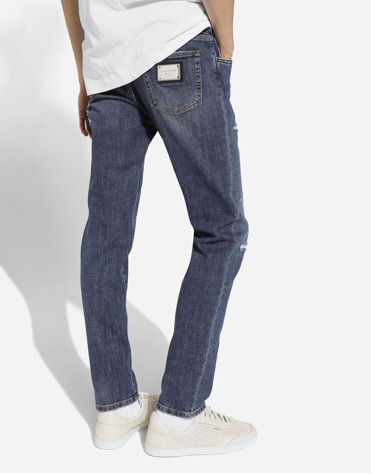Dolce & Gabbana Vaqueros Slim De Denim Elástico Azul