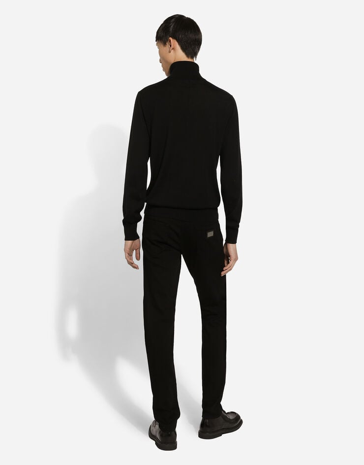 Dolce & Gabbana Vaqueros Slim Elásticos Negro Lavado