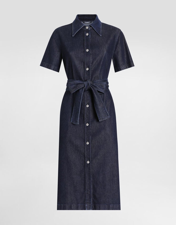 Dolce & Gabbana Vestido camisero de denim de seda