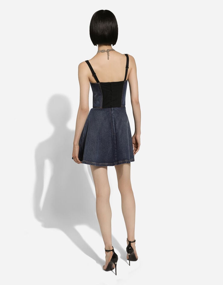 Dolce & Gabbana Vestido Corsetero Corto De Denim