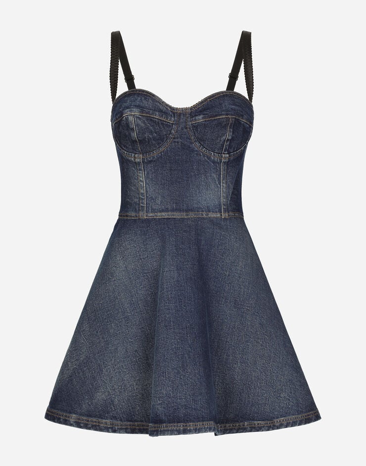 Dolce & Gabbana Vestido Corsetero Corto De Denim