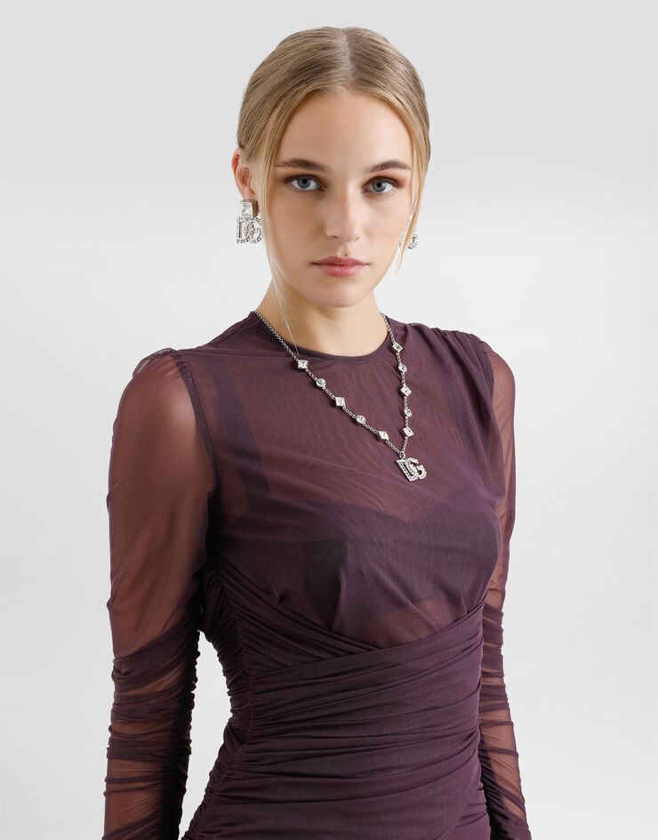 Dolce & Gabbana Vestido Corto De Tul Ligero Drapeado