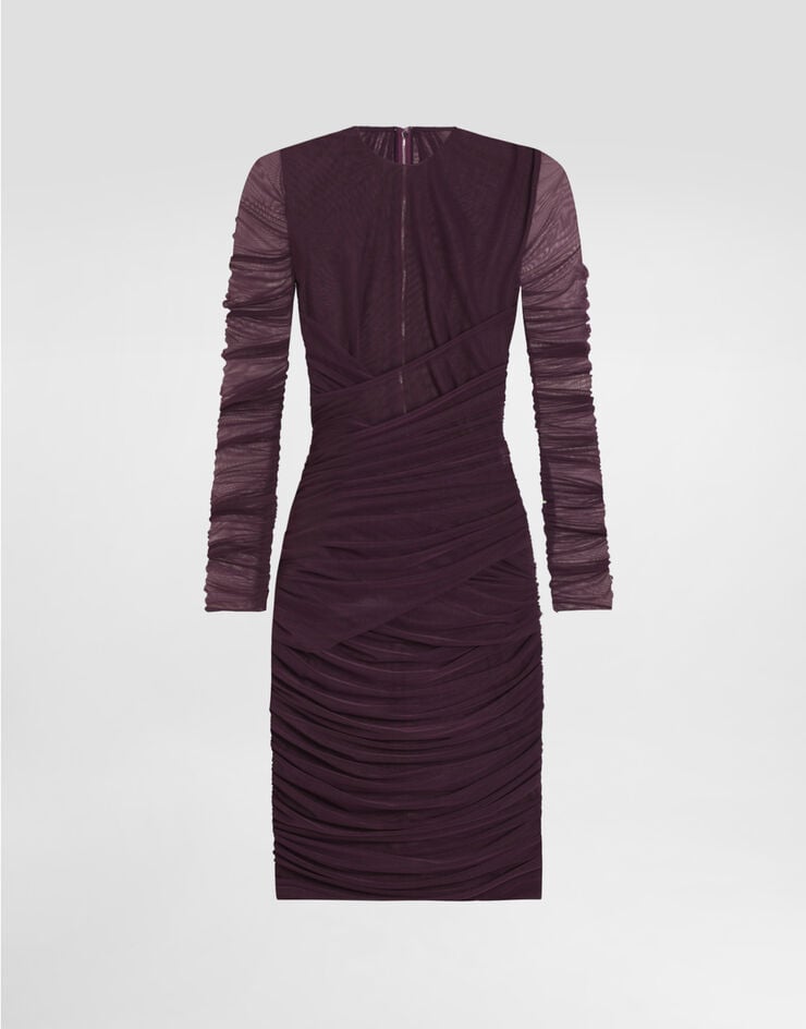 Dolce & Gabbana Vestido corto de tul ligero drapeado