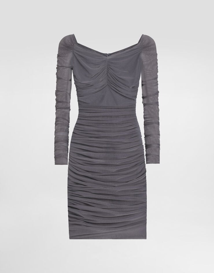 Dolce & Gabbana Vestido corto de tul ligero drapeado