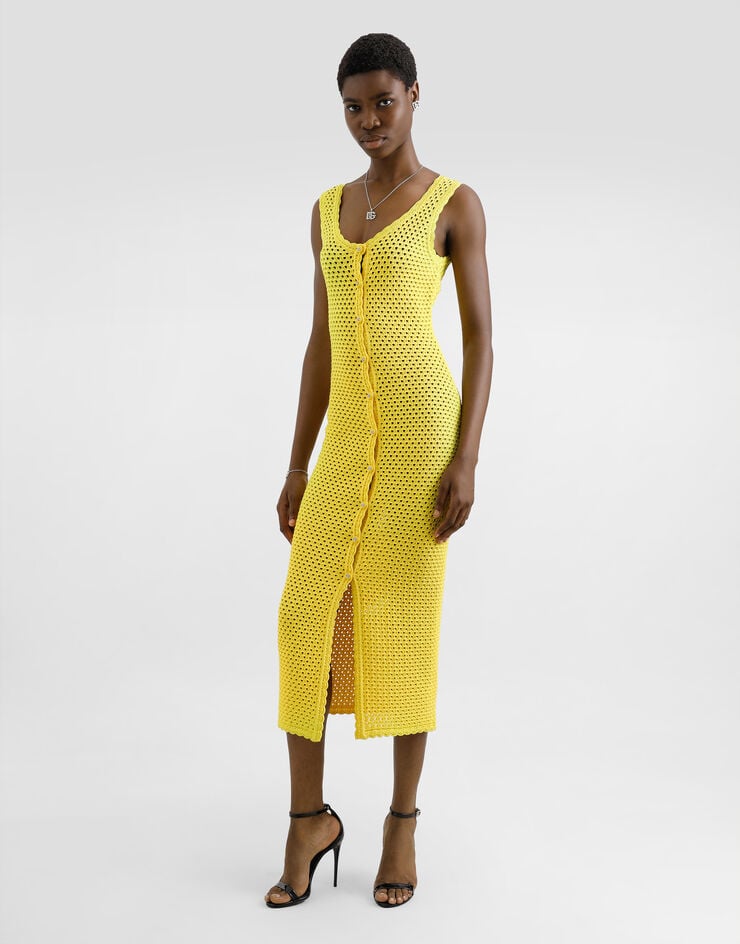 Dolce & Gabbana Vestido Largo De Punto De Ganchillo