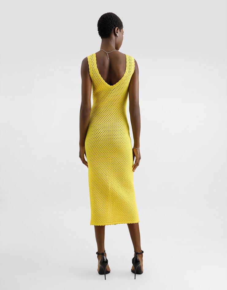 Dolce & Gabbana Vestido Largo De Punto De Ganchillo